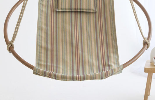 Teak Frame Canvas Hanging Chair - Boves Rast Blue