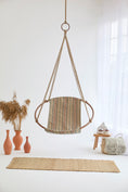 Load image into Gallery viewer, Teak Frame Canvas Hanging Chair - Boves Rast Blue
