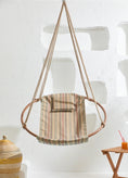 Load image into Gallery viewer, Teak Frame Canvas Hanging Chair - Boves Rast Blue