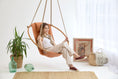 Load image into Gallery viewer, Teak Frame Canvas Hanging Chair - Bresse Rast Blue
