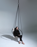 Load image into Gallery viewer, MernLiving leather hanging chair hammock swing indoor outdoor modern chair vegan leather scandinavian style hngesessel silla colgante hanging chair, hammock chair, swing chair, leather swing, hammock swing, egg chair, hanging egg chair, egg chair swing, garden egg chair, outdoor egg chair, leather hanging chair, hanging chair for bedroom, indoor hanging chair , patio egg chair, rattan hanging chair, indoor hammock chair