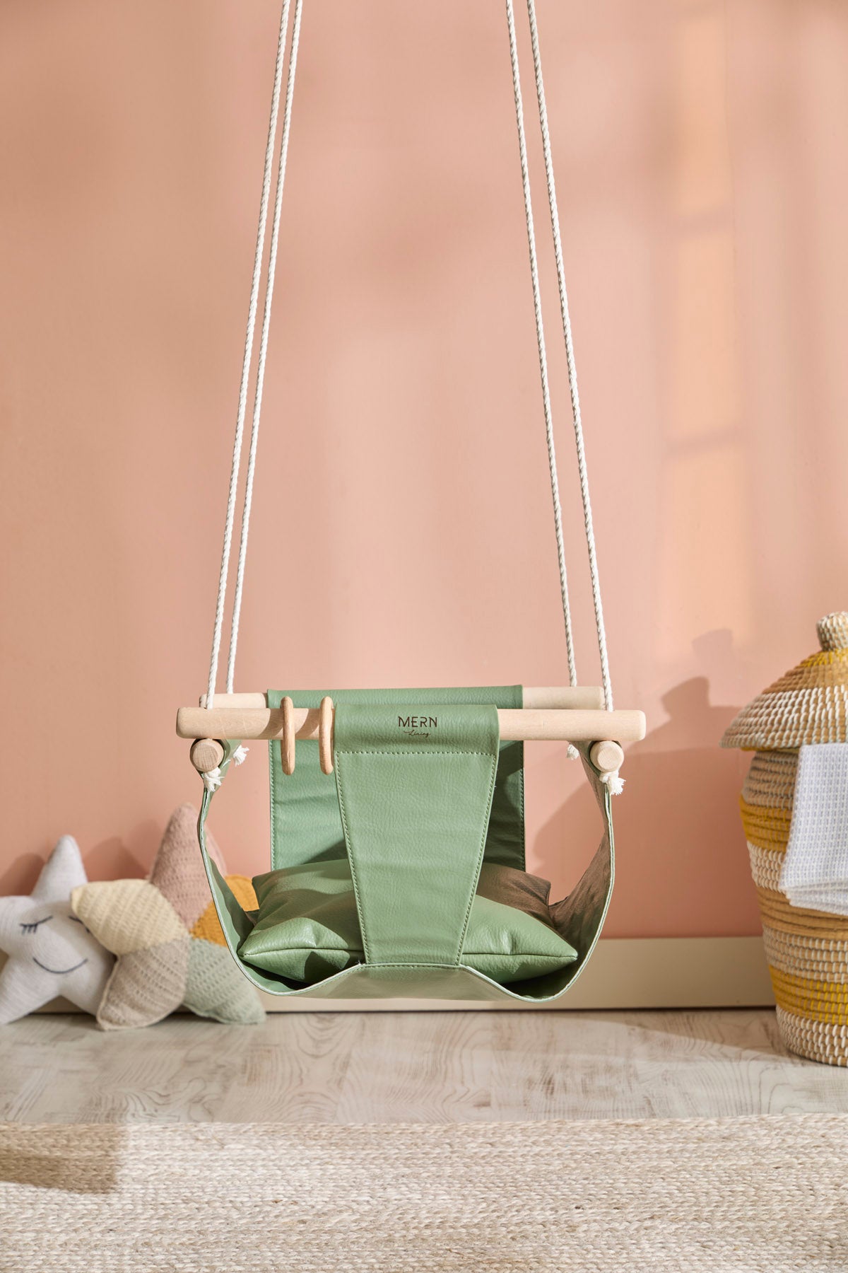 Leather Baby Swings - Mint