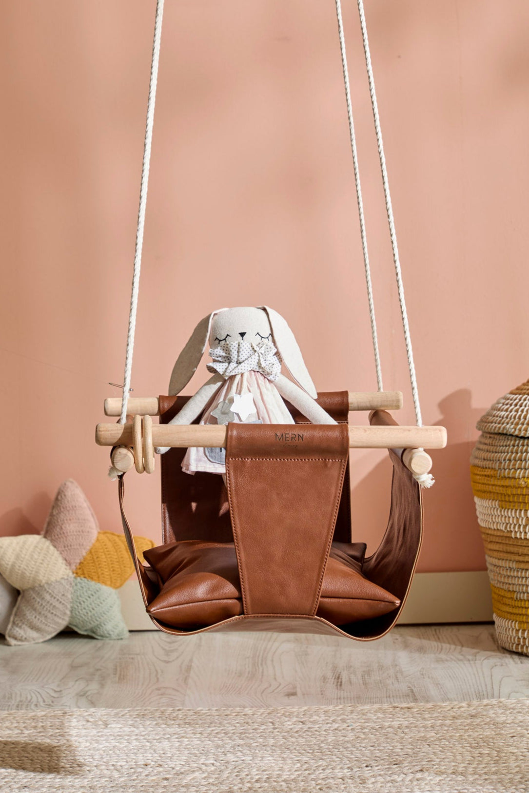Leather Baby Swings - Brown