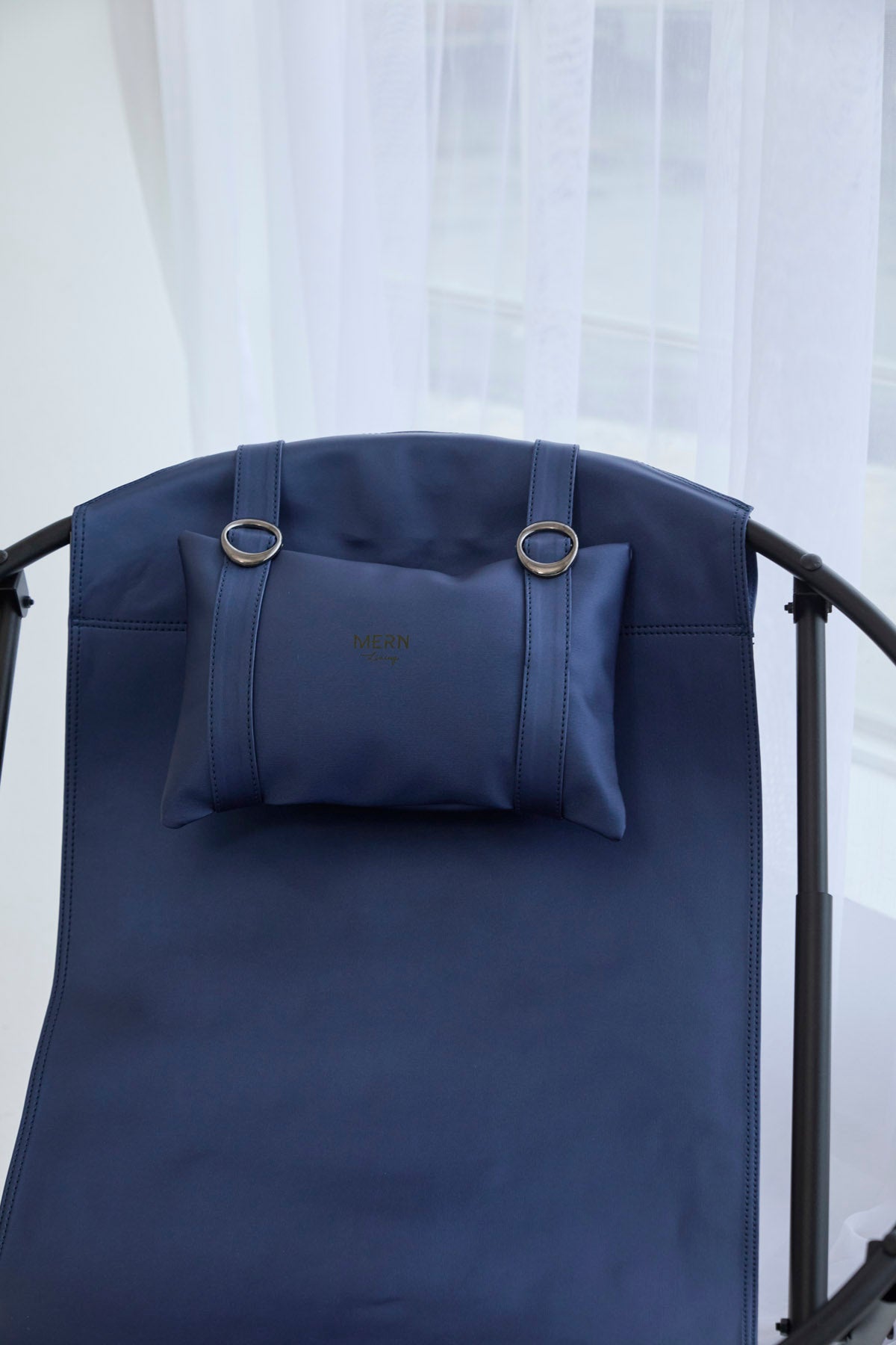 Leather Folding Chair - Indigo