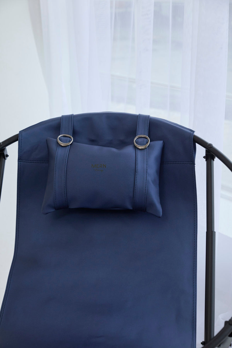 Leather Folding Chair - Indigo