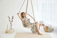 Load image into Gallery viewer, Teak Frame Canvas Hanging Chair - Twill Natural
