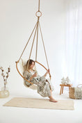 Load image into Gallery viewer, Teak Frame Canvas Hanging Chair - Twill Natural
