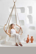 Load image into Gallery viewer, Teak Frame Canvas Hanging Chair - Twill Natural

