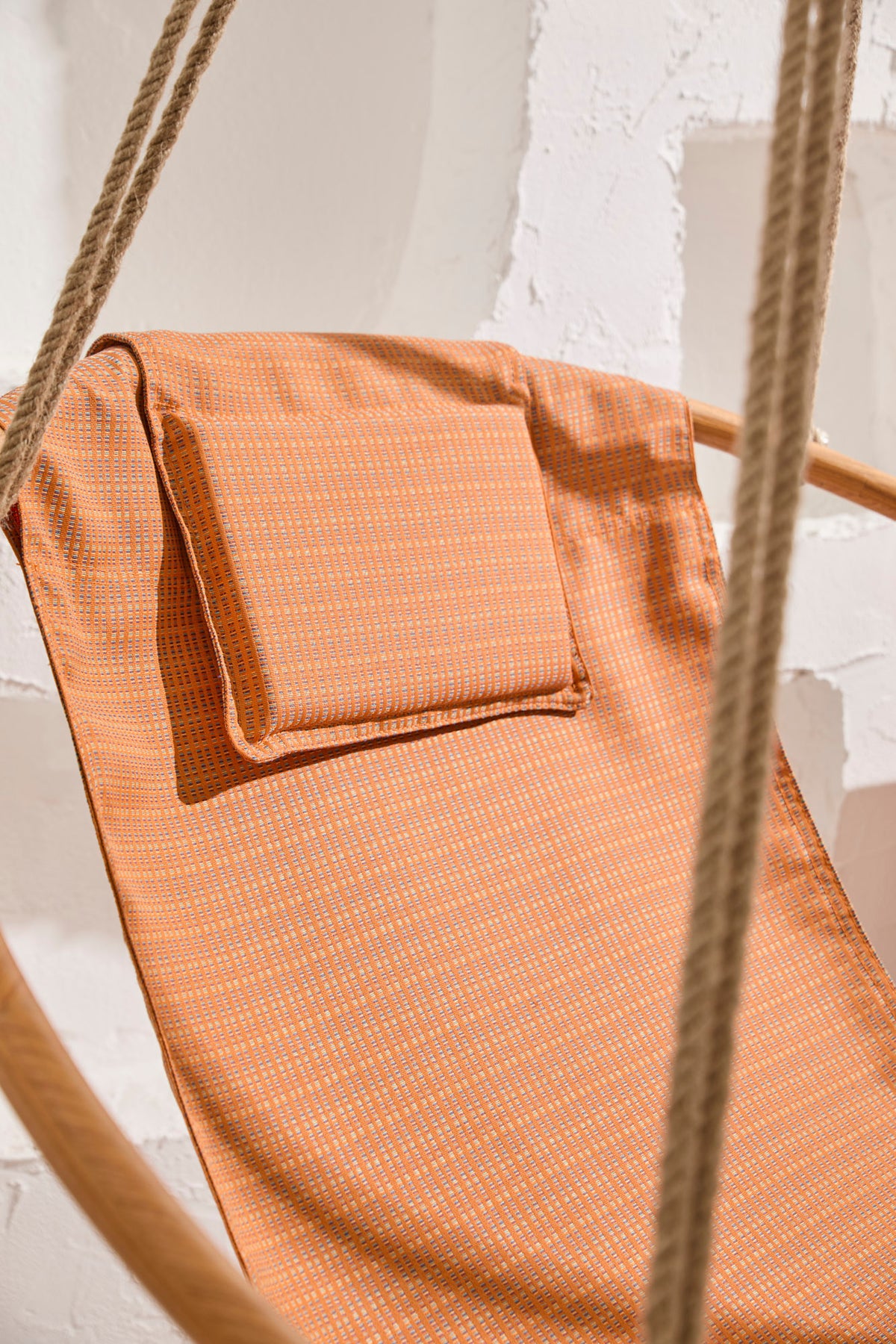 Teak Frame Canvas Hanging Chair - Bresse Rast Blue