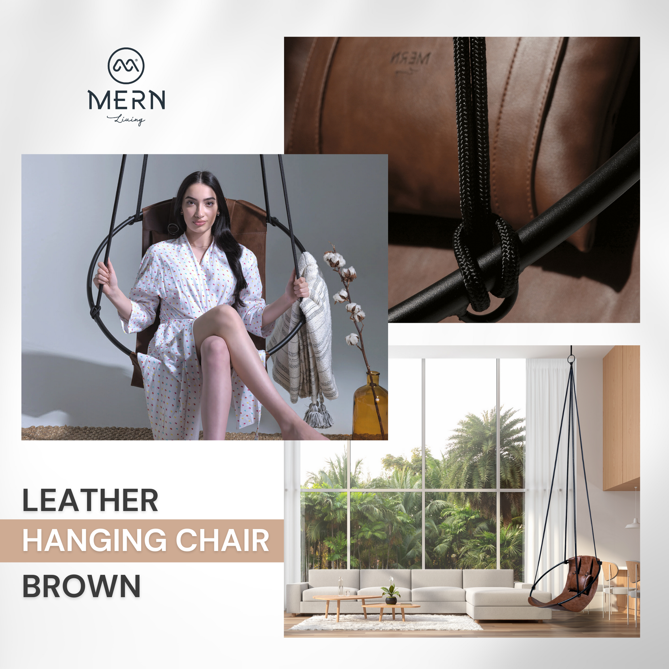MernLiving leather hanging chair hammock swing indoor outdoor modern chair vegan leather scandinavian style hngesessel silla colgante hanging chair, hammock chair, swing chair, leather swing, hammock swing, egg chair, hanging egg chair, egg chair swing, garden egg chair, outdoor egg chair, leather hanging chair, hanging chair for bedroom, indoor hanging chair , patio egg chair, rattan hanging chair, indoor hammock chair
