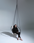 Load image into Gallery viewer, MernLiving leather hanging chair hammock swing indoor outdoor modern chair vegan leather scandinavian style hngesessel silla colgante hanging chair, hammock chair, swing chair, leather swing, hammock swing, egg chair, hanging egg chair, egg chair swing, garden egg chair, outdoor egg chair, leather hanging chair, hanging chair for bedroom, indoor hanging chair , patio egg chair, rattan hanging chair, indoor hammock chair
